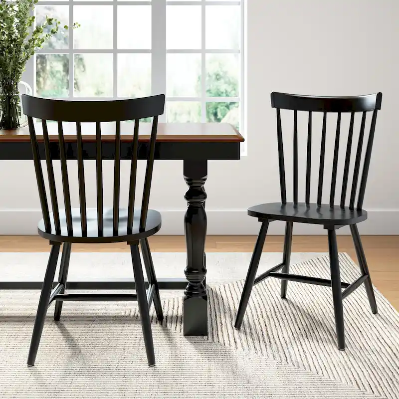 High Back Spindle Dining Chairs - Set of 2