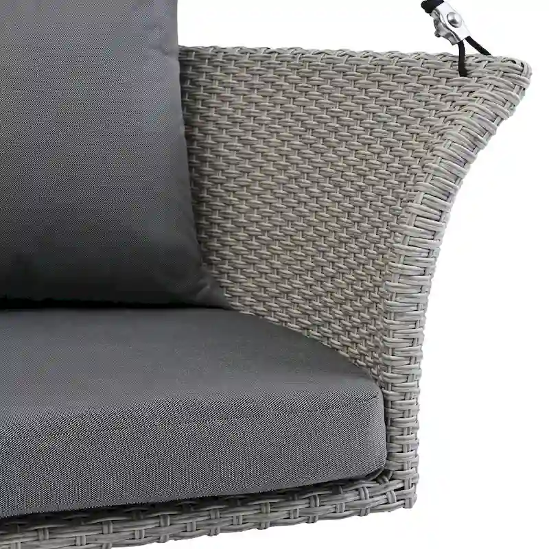 51.9  2-Person Wicker Swing Chair with cushions - N/A