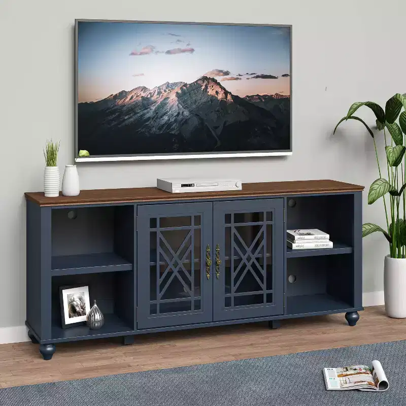 Festivo Vintage Style 70" TV Stand for TVs up to 80" Navy