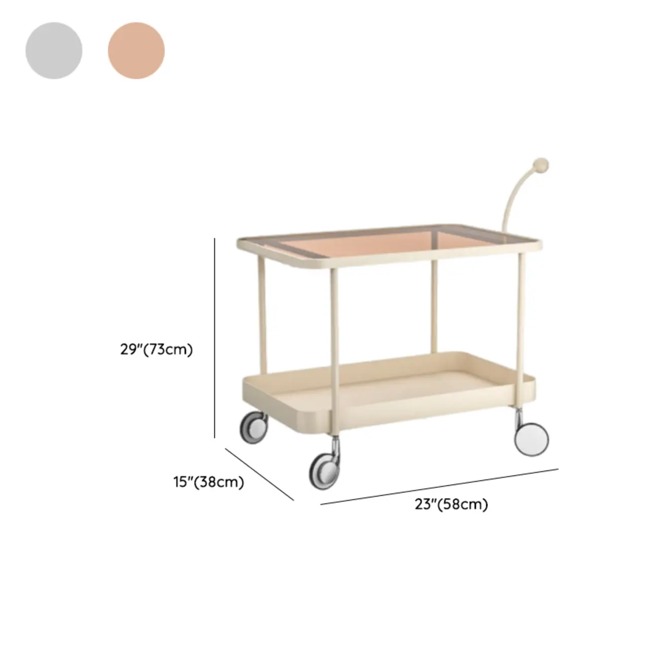 Rectangular Tall Rotating Modern Glass Metal Side Table