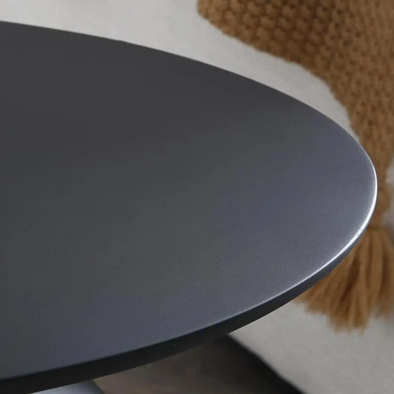 Modern Black End Side Table with Steel Base