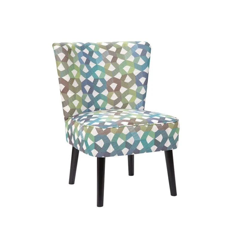 Armless Accent Side Chair with Solid Wood Legs, Espresso Finish