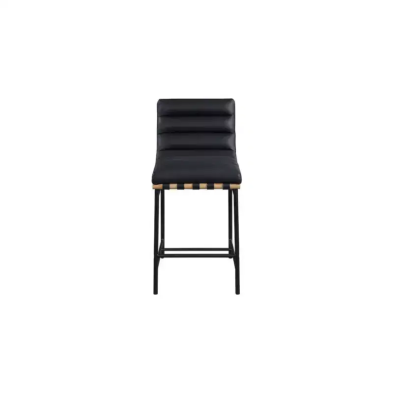 Meridian Furniture,Burke Black Vegan Leather Counter Stool