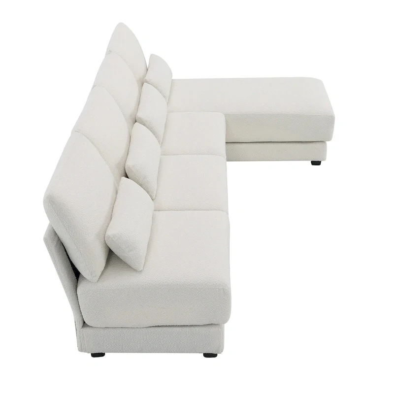 Convertible L-shaped Couch,Wide Seat Sectional Sofa wReversible Chaise