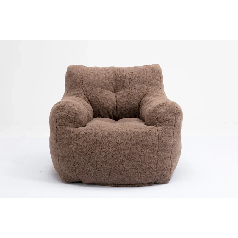 Soft Tufted foam bean bag chair with Teddy fabric