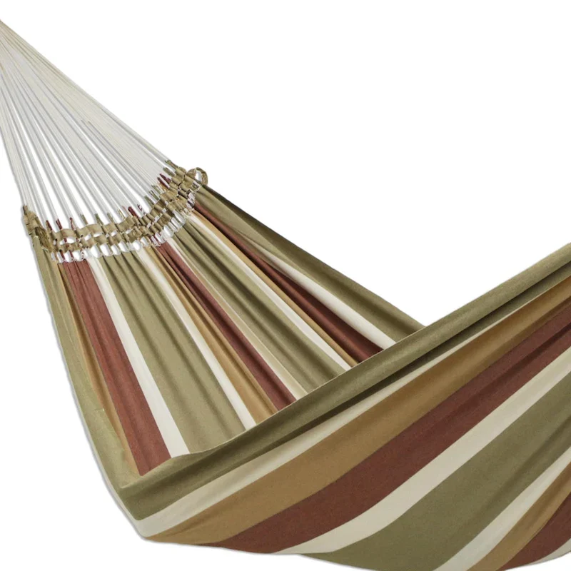 NOVICA Handmade Subdued Stripes Cotton hammock (double) Brazil - 98  L x 79  W
