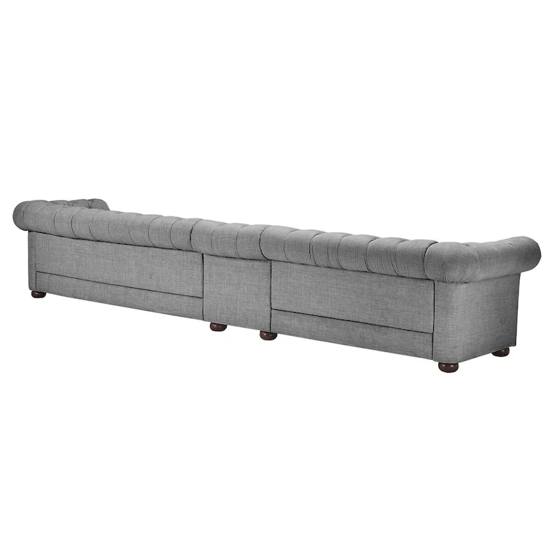 Knightsbridge Light-grey Extra Long Chesterfield Sofa by iNSPIRE Q Artisan