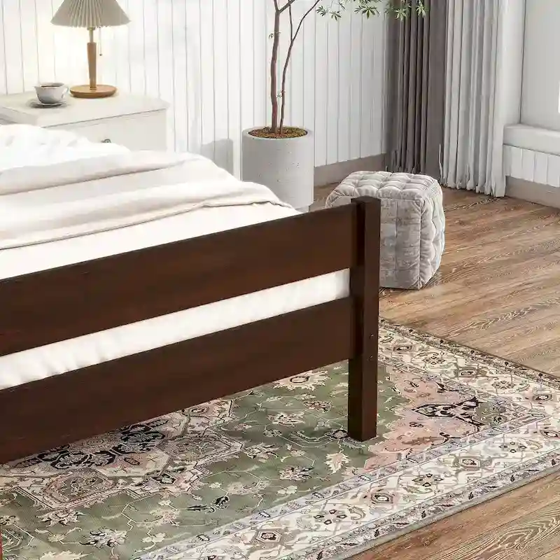 Twin Bed with Headboard and Footboard – Espresso