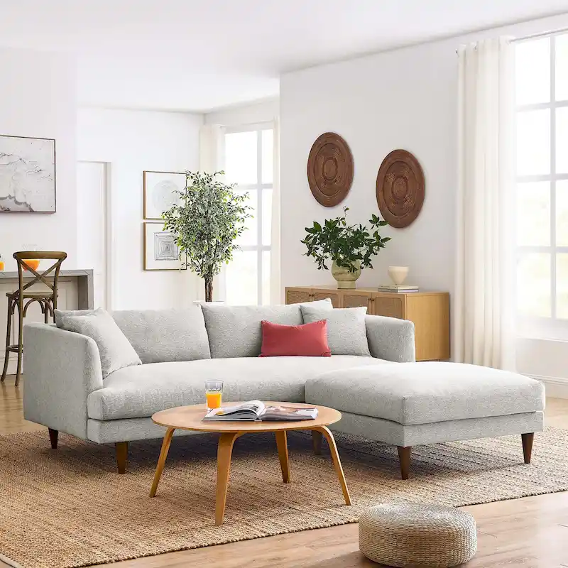 Down Filled Overstuffed Sofa and Ottoman Set