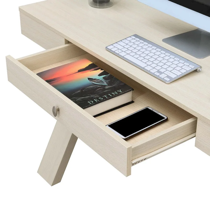1 Drawer Desk with Crisscross Legs