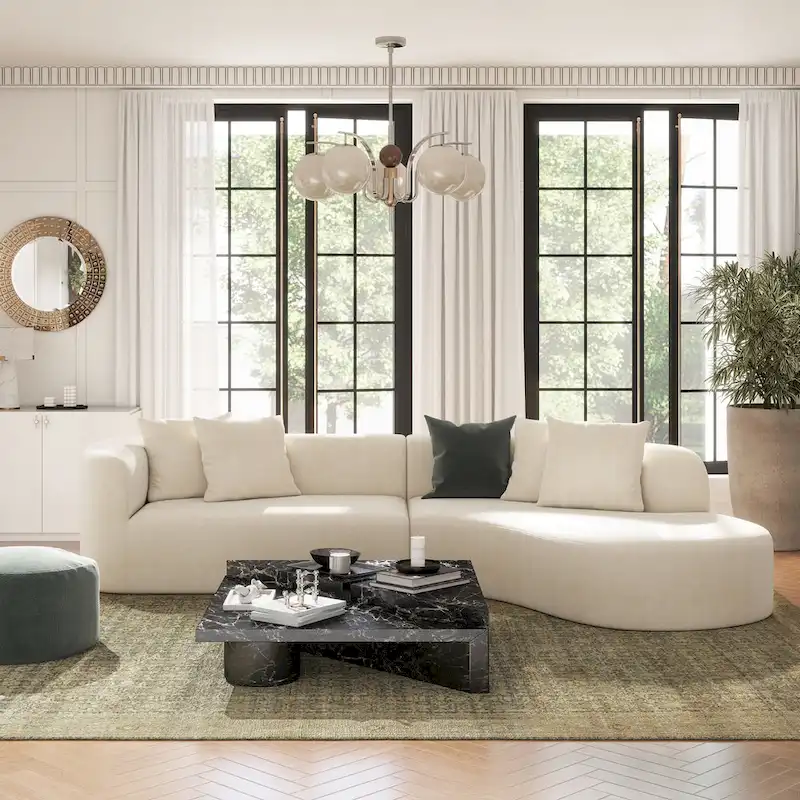 Mallory 134.5 Sofa-in-a-Box RAF Curved Sectional Sofa