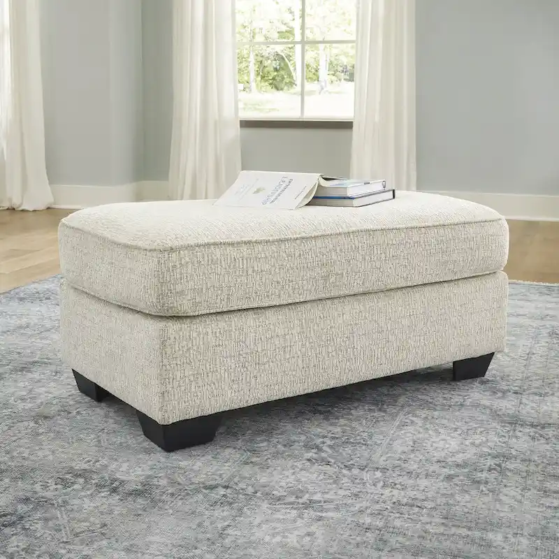 Chenille Upholstered Ottoman