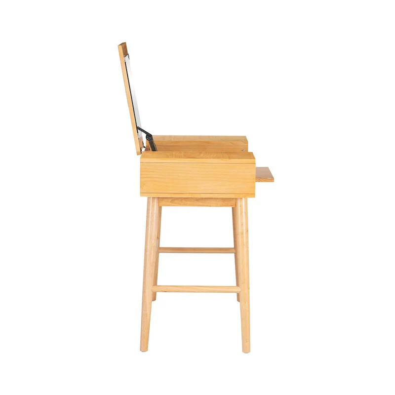 Natural Wooden Vanity with 2 Cane Drawers