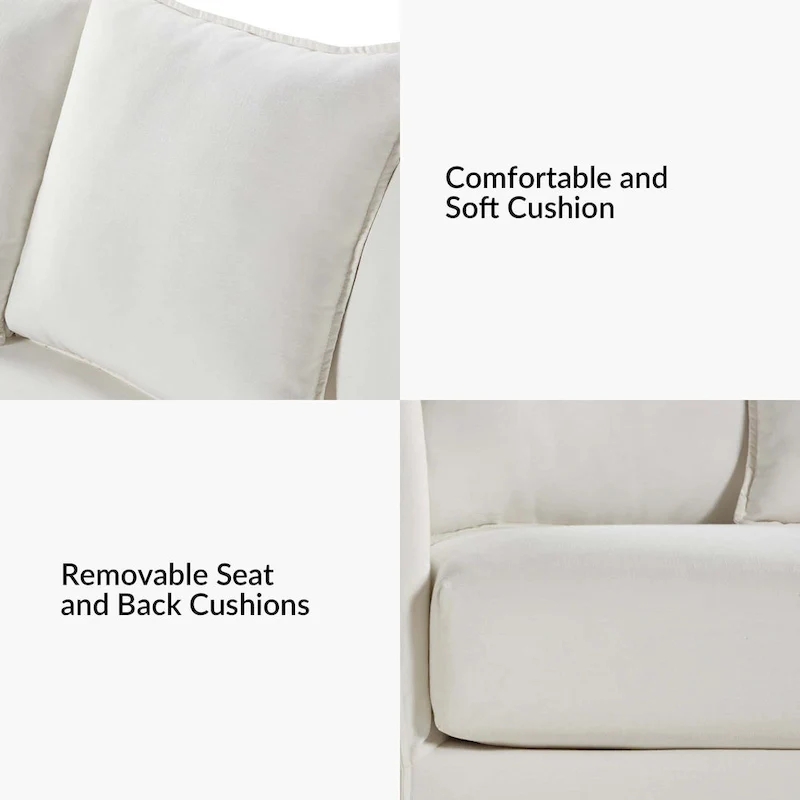 Gottfried 80 Slipcovered Sofa with Removable Cushions by HULALA HOME