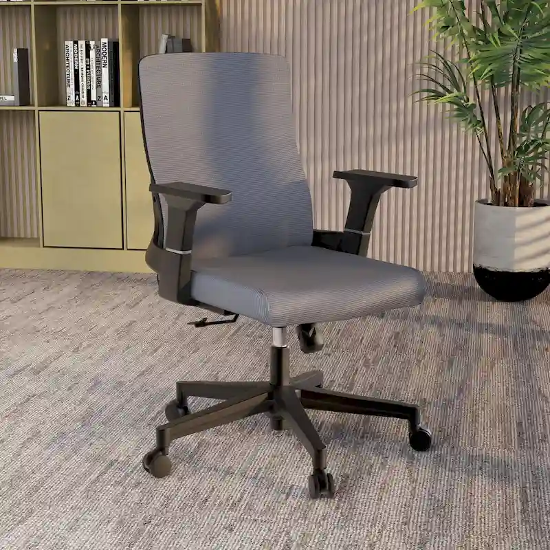 Adjustable Mid-Back Office Chair with 360-Degree Swivel and Tilt Brio Series by LeisureMod