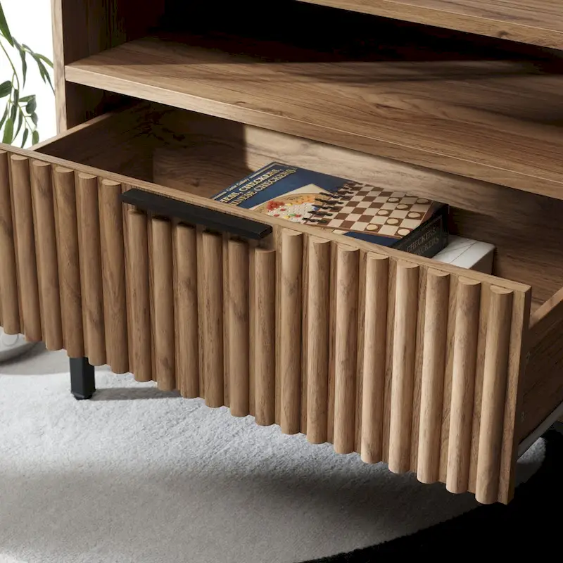 Alyse 2-Drawer 2-Shelf Entertainment Media Stand (Fits Up To 65  Flatscreen TV) - 60.4 In. x 15.6 In. x 24.8 In.