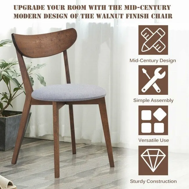 Set of 2 Dining Chair Upholstered Curved Back Side - 18  x 23  x 32  (L x W x H)