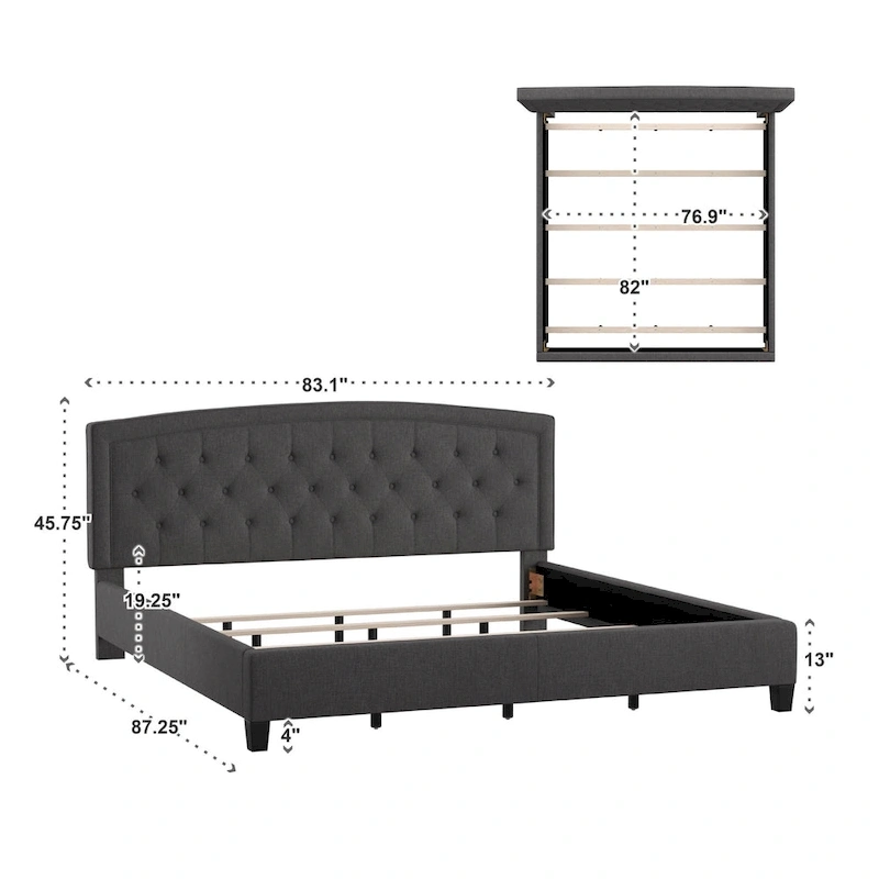 Fontana Adjustable Diamond-tufted Arched Back Bed by iNSPIRE Q Classic