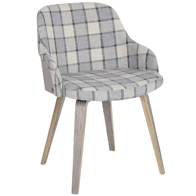 Mid-Century Modern Upholstered Dining Chair - Wood Frame Accent Chair, Padded Seat & Backrest, Tapered Legs, 250lb Capacity, 4 Color Options