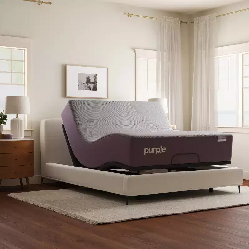 Purple Premium Smart Base with Adjustable Height Legs, App Control, Anti-Snore and One-Touch Presets, Charcoal