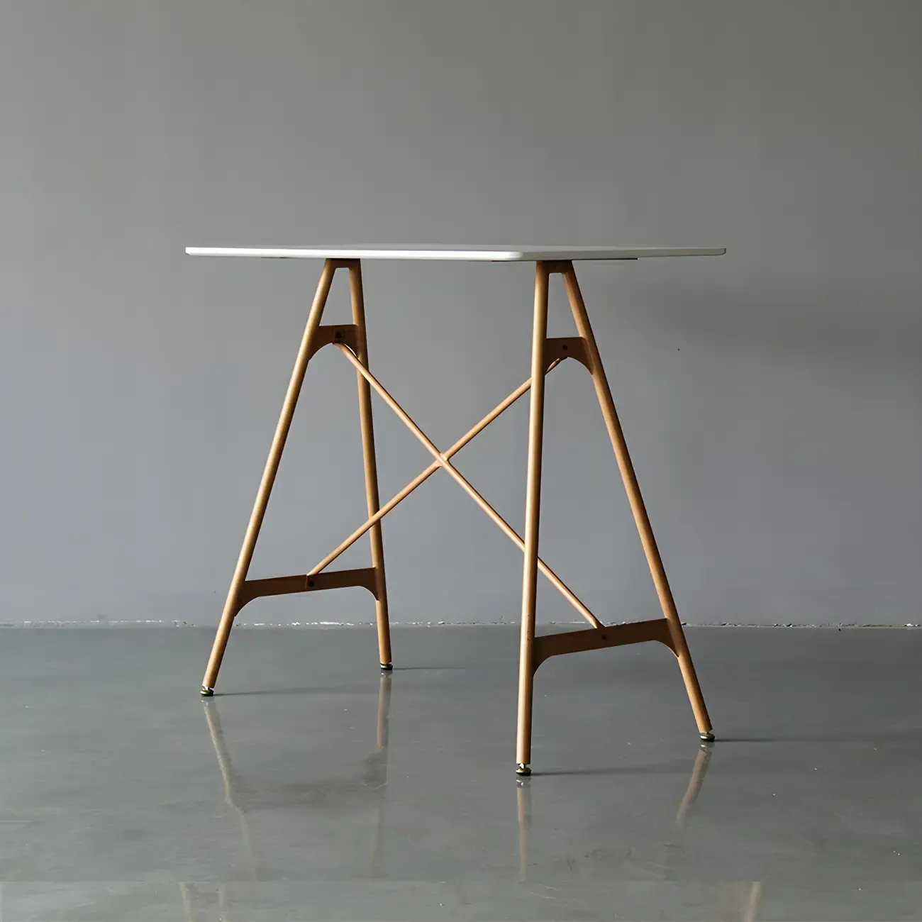 Industrial Lightweight Black Wood Wood-Tone Metal Bar Tables