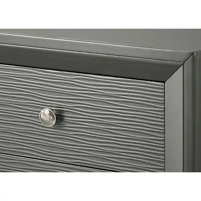 Sim 3 Piece Gunmetal Gray Panel Bedroom Set