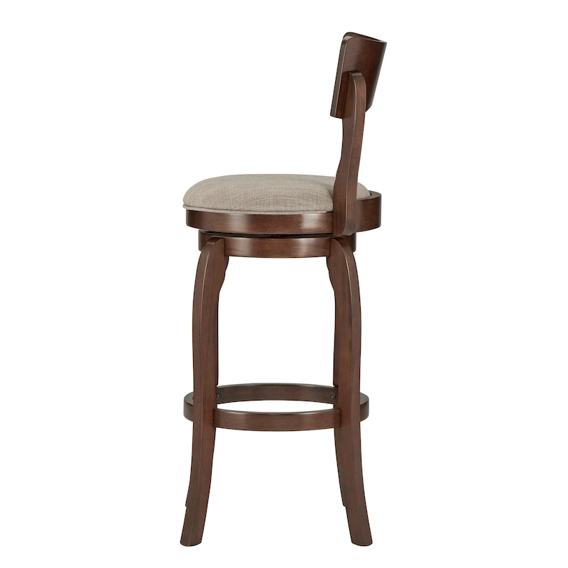 Lyla Swivel 29-inch Brown High Back Bar Height Barstool by iNSPIRE Q Classic