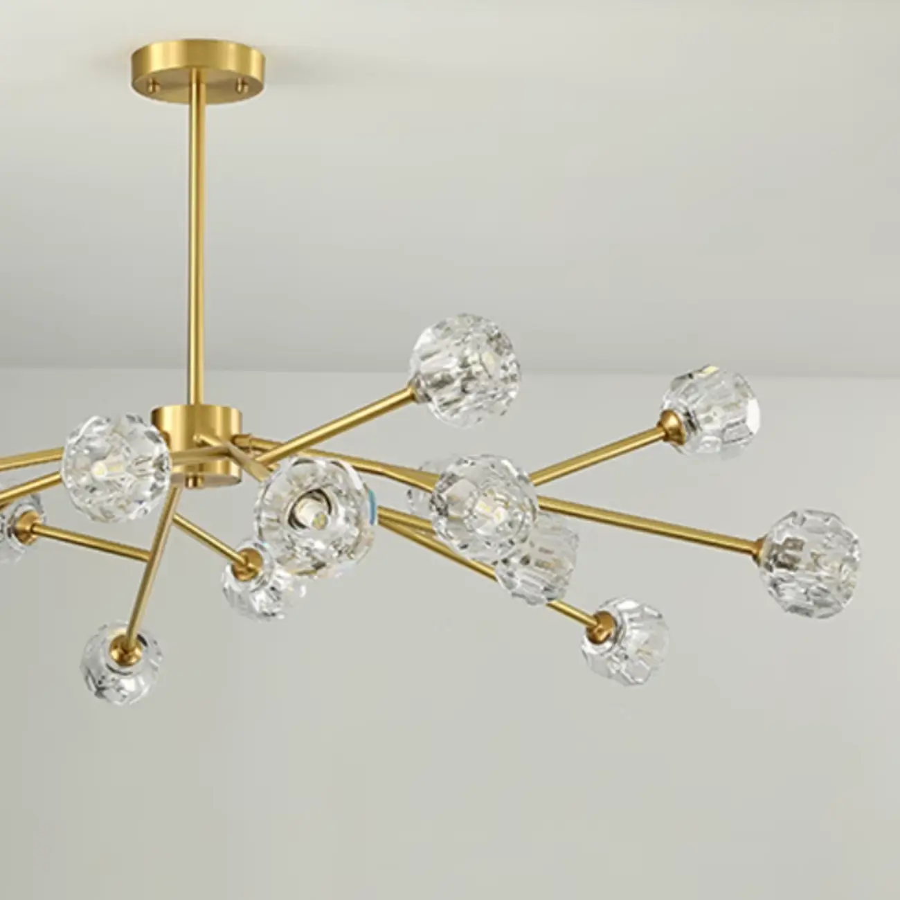 Modern Gold Globe Crystal Sputnik Chandelier