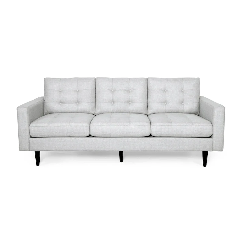 Contemporary 3-Seat Tufted Fabric Sofa