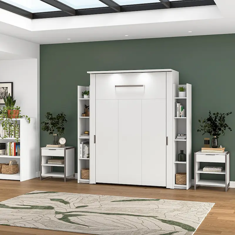 Lumina Full Murphy Bed with Shelves (81W) by Bestar