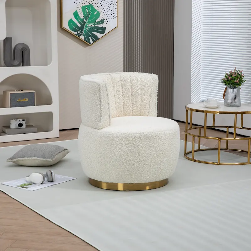 360 Degree Swivel Cuddle Barrel Accent Sofa Chairs