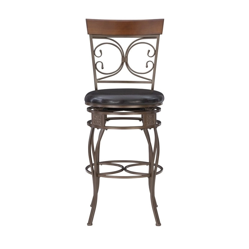 Onyx Big & Tall Metal Scroll Swivel Barstool