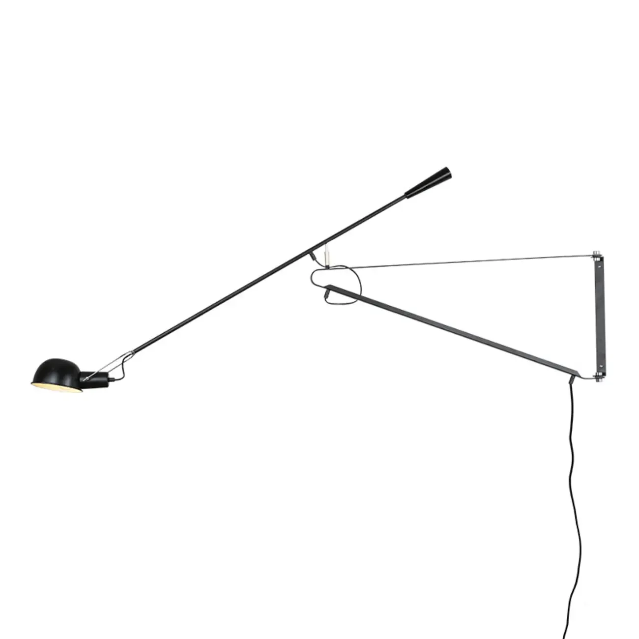 Geometric Metal Black Adjustable Swing Arm Wall Light