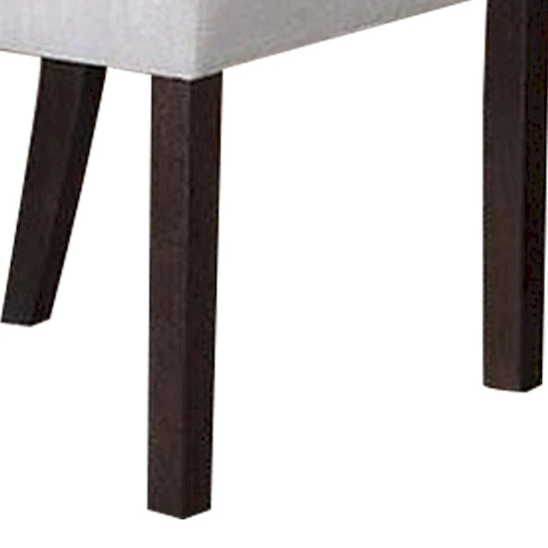 26 Inch Wood Dining Chair with Button Tufted Padded Back, Set of 2, White