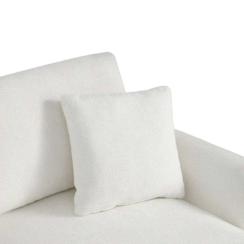 119  Chenille L-Shaped Sectional Sofa with Chaise Lounge and 2 Pillows