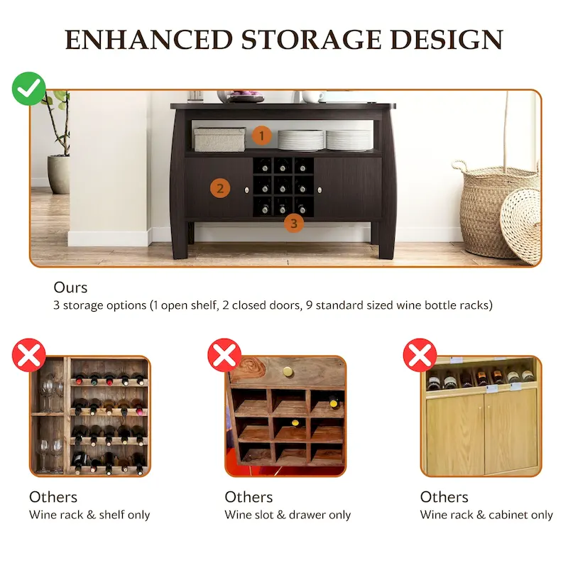 Furniture of America True Modern 51-inch Cappuccino 1-shelf Buffet Table