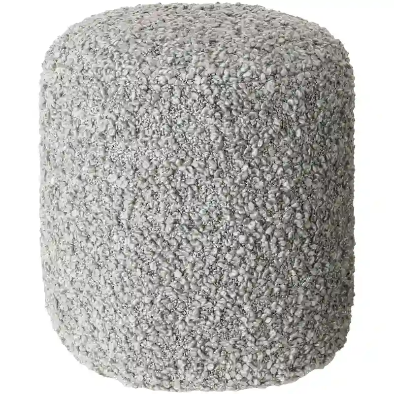 Mohave Shaggy Boucle 18-inch Tall Polyester Pouf