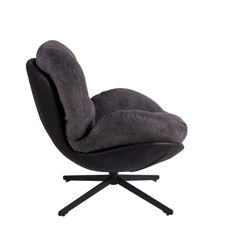Modern Chenille 360 Swivel Office Chair with Metal Base Frame