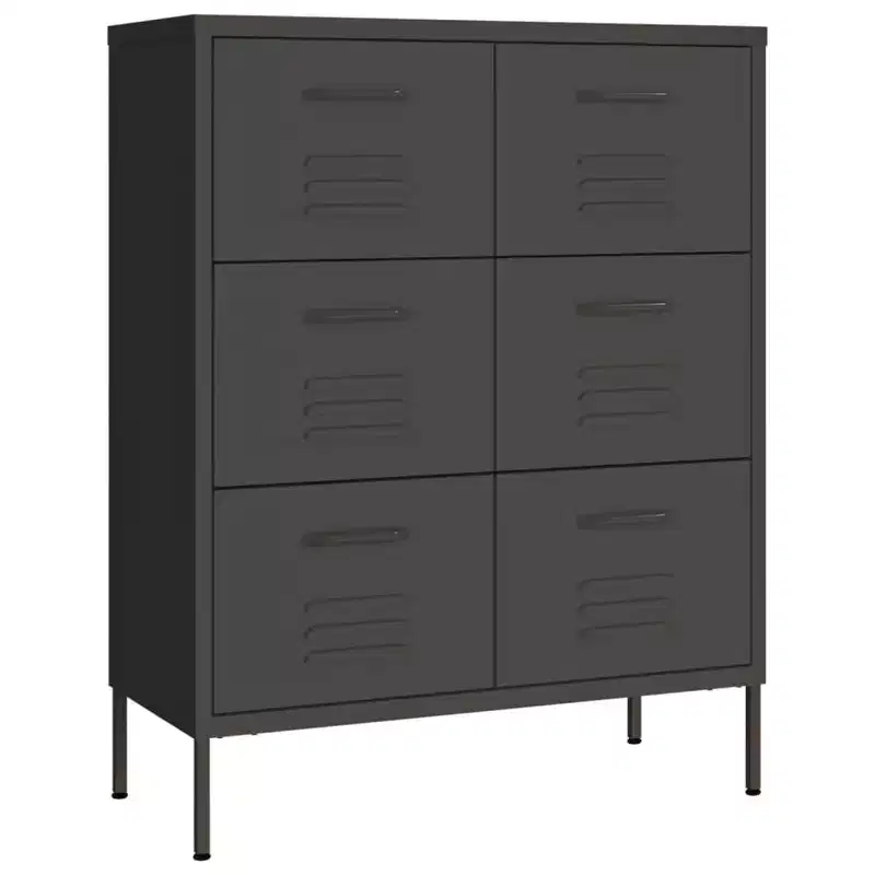 6-Drawer Freestanding Steel File Cabinet for Home Office, Powder-Coated, Multiple Colors