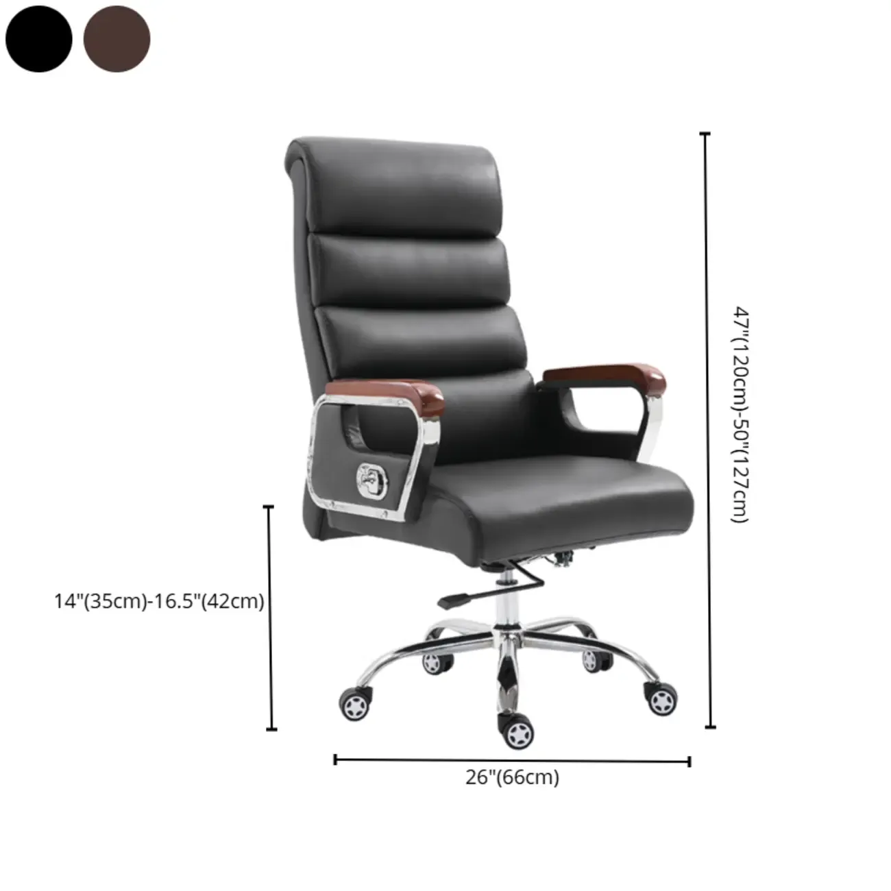 Black Leather Tilt Swivel Office Chair