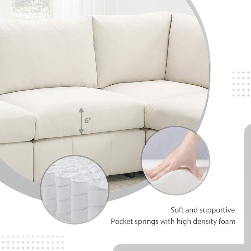 93Modern Sectional Sofa with Vertical Stripes