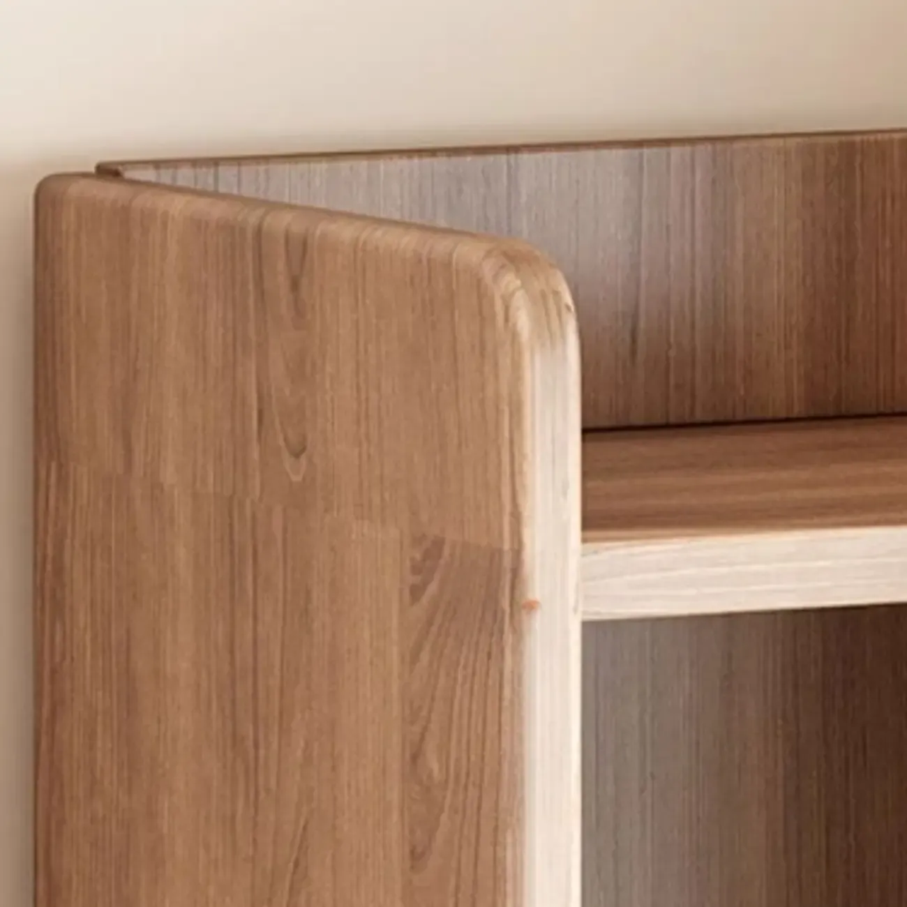 Brown Vertical Multi Tier Closed Back Wood Bookshelves