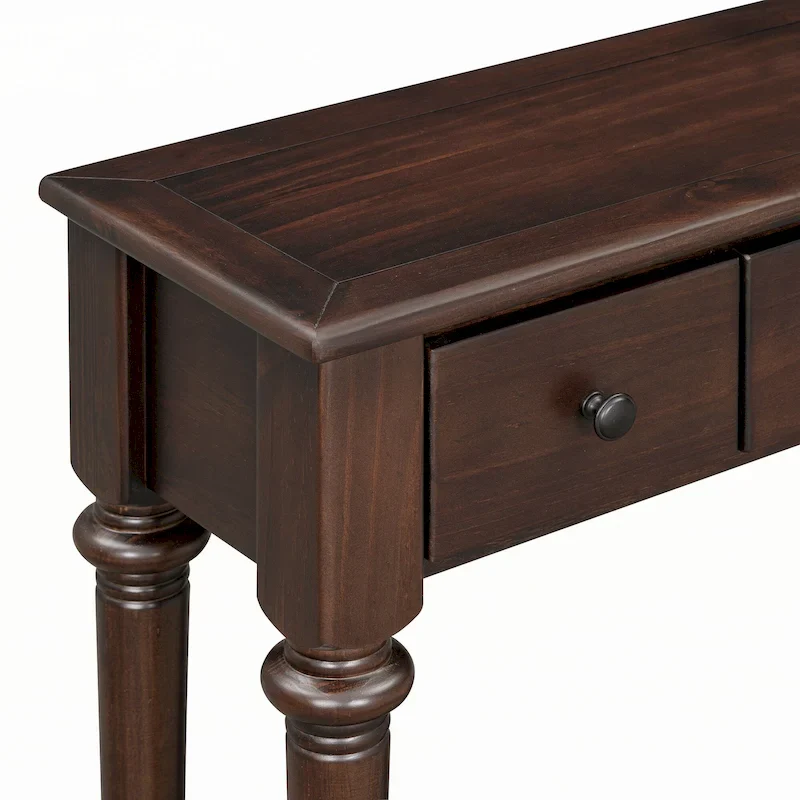 Entryway Table with 4 Drawers(Espresso)