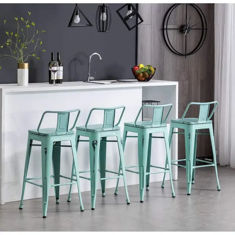 Bar Stools 24 Inches Metal bar stools with backs