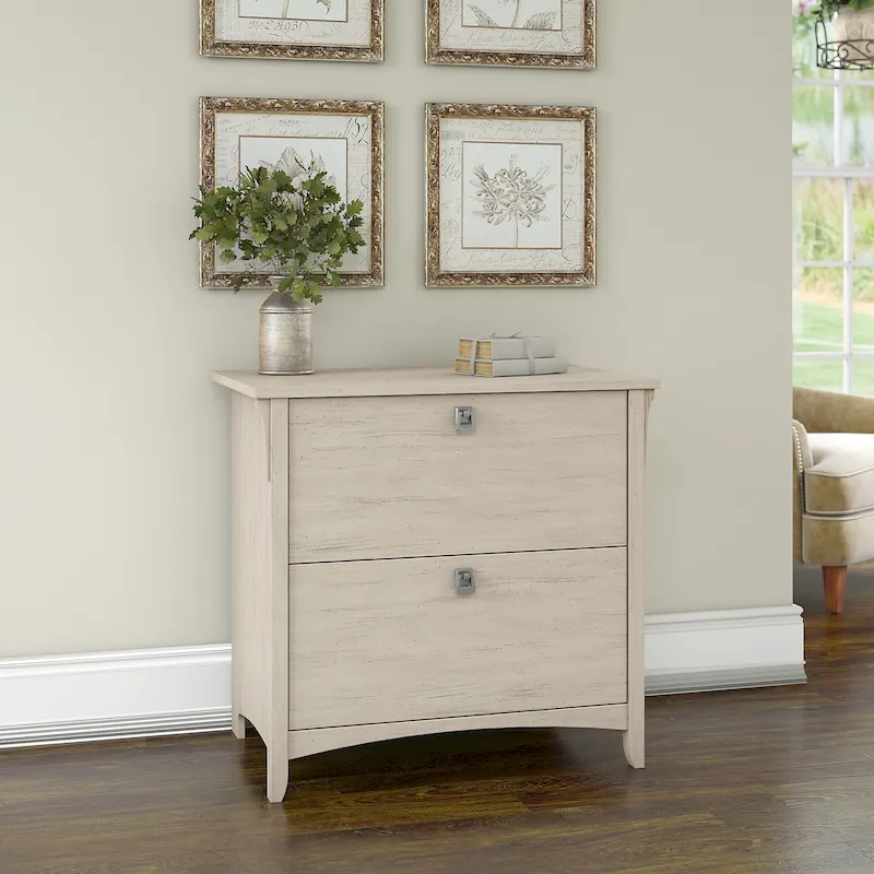 Antique White Lateral File Cabinet — Home Office Storage