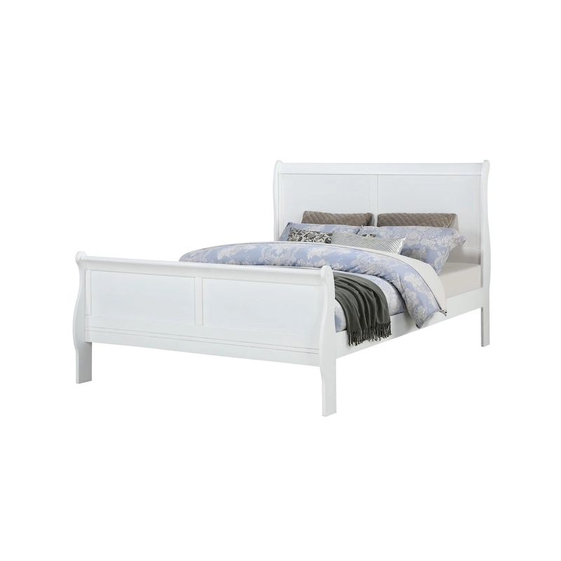 Lillie 4 Piece White Sleigh Bedroom Set