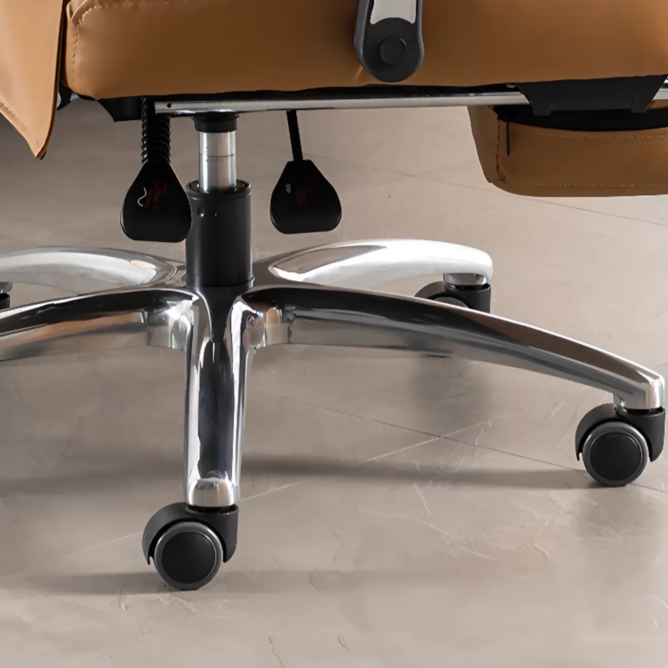 Stylish Brown Leather Reclining Executive Office Chair