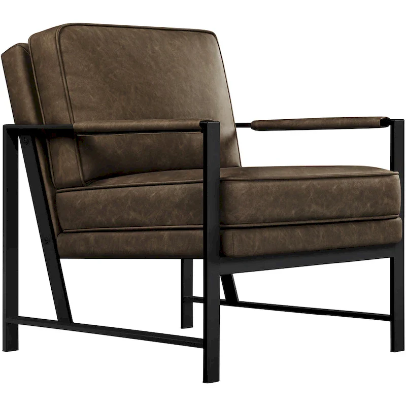 Yaheetech Accent Chair Retro Faux Leather Lounge Chair