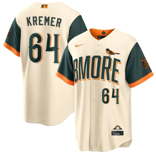 Dean Kremer Baltimore Orioles Cream 2026 City Connect Jersey