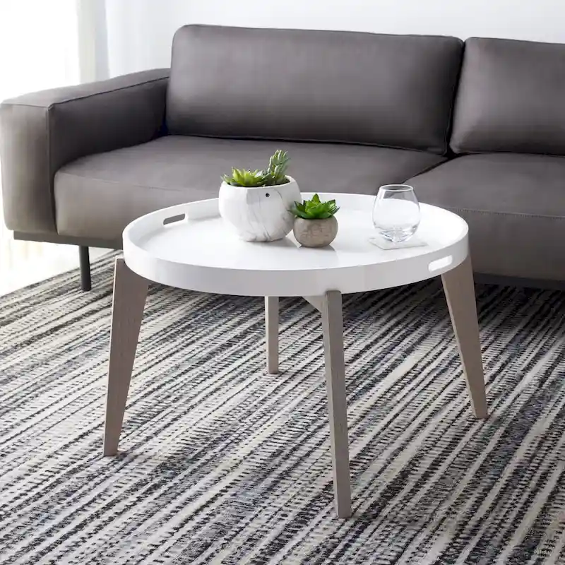 White/Grey Lacquer End Table for 1 – 32